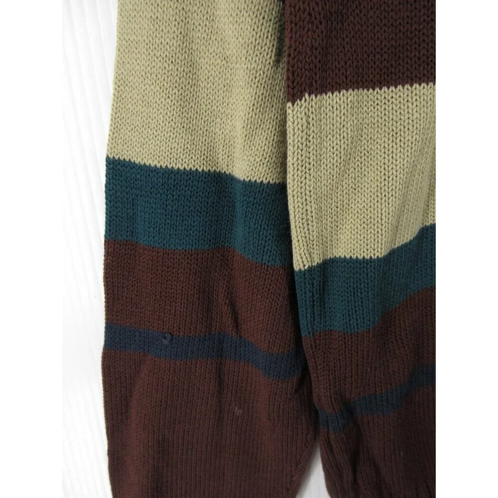 VINTAGE Wrangler Sweater Small Burgundy Pullover Striped Ribbed 80s *